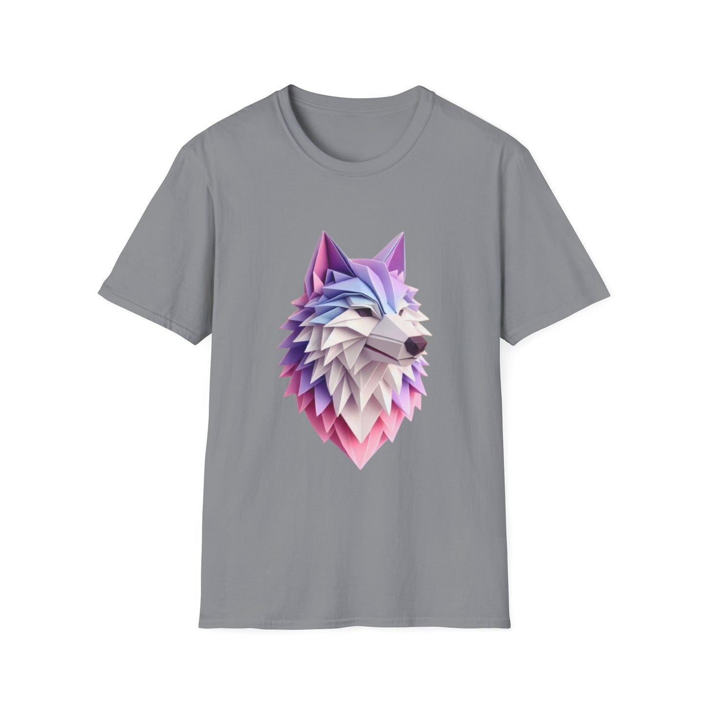 T-shirt géométrique à motif de loup - Doux et élégant, parfait pour les amoureux des animaux, tenues décontractées, cadeaux, t-shirts tendance, vêtements uniques