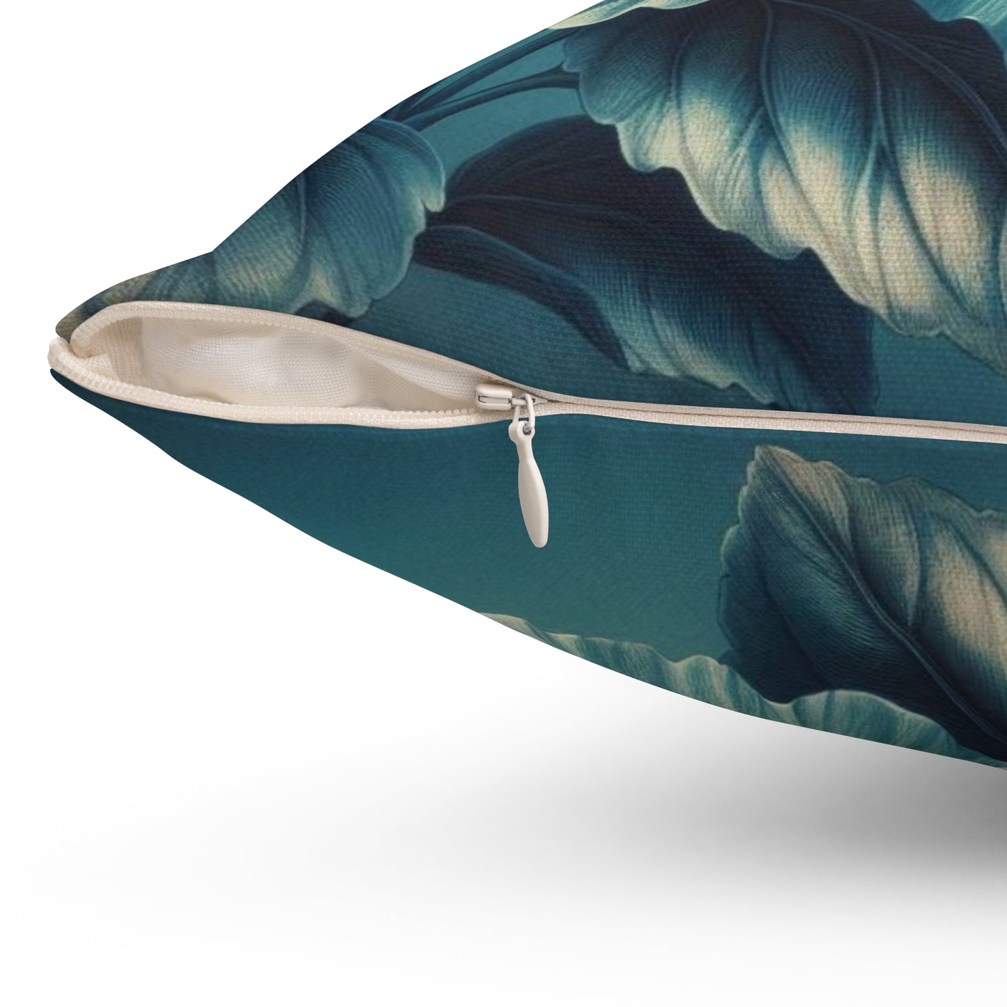 Blue tones hibiscus square pillow