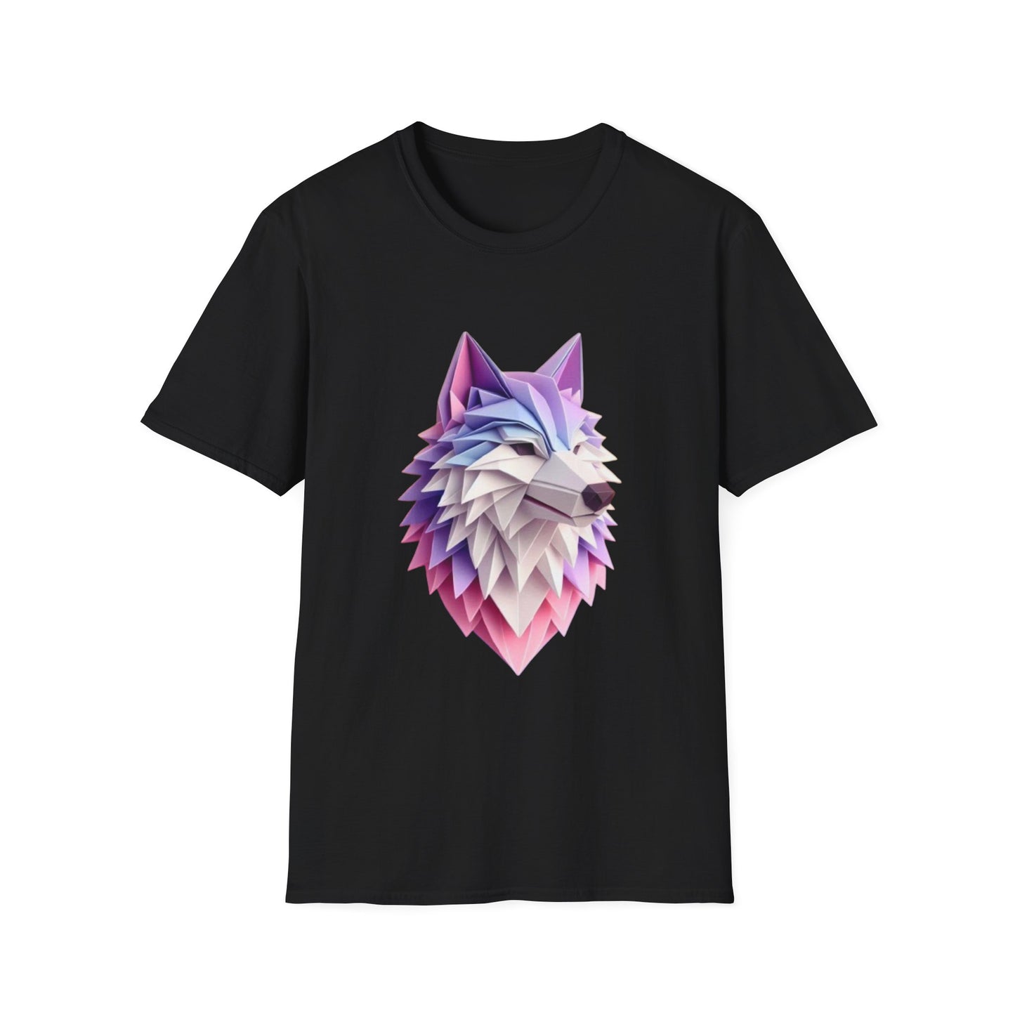 T-shirt géométrique à motif de loup - Doux et élégant, parfait pour les amoureux des animaux, tenues décontractées, cadeaux, t-shirts tendance, vêtements uniques