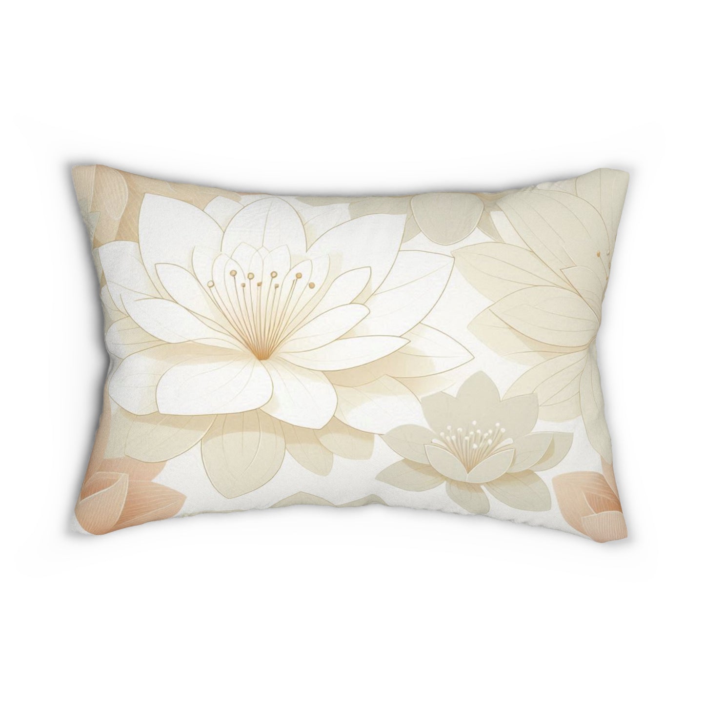 Elegant Floral Lumbar Pillow - Soft Blossom Design for Home Decor