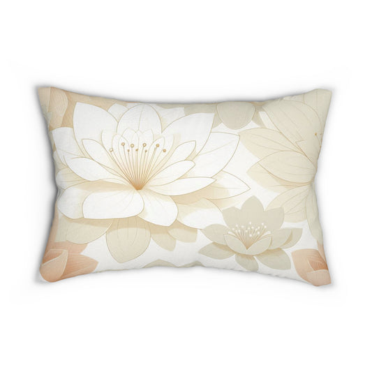Elegant Floral Lumbar Pillow - Soft Blossom Design for Home Decor