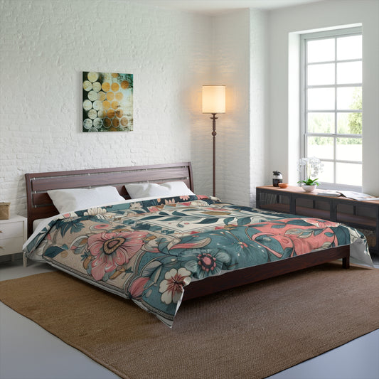 Bohemian Floral Comforter – Cozy Luxury Bedding for a Tranquil Home