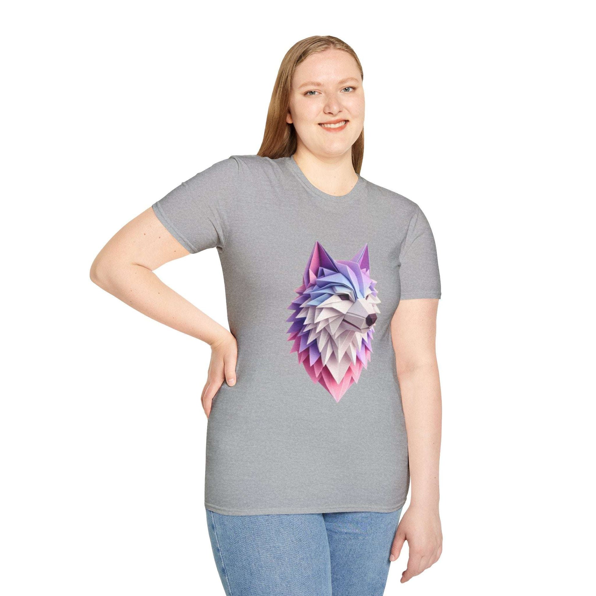 Geometric Wolf T-Shirt - Soft and Stylish, Perfect for Animal Lovers, Casual Outfits, Gifts, Statement Tees, Unique Apparel