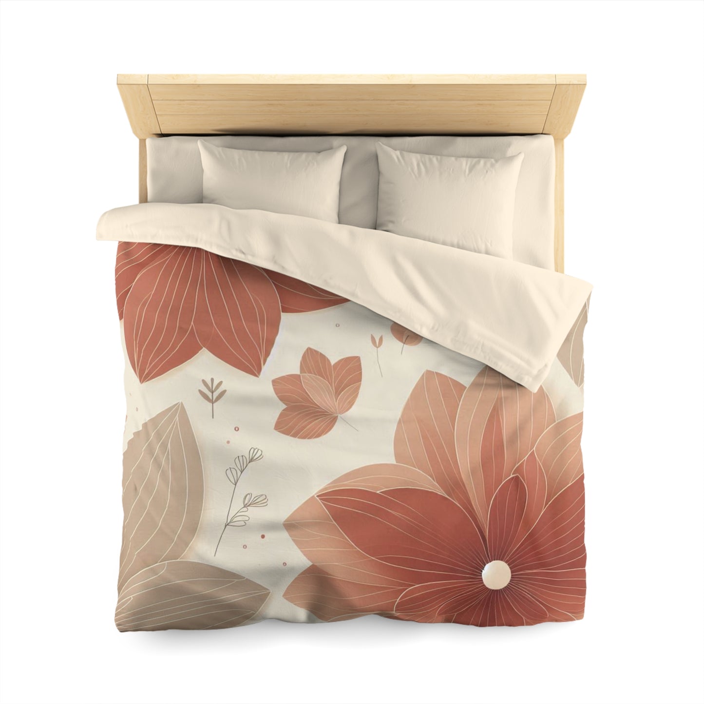 Housse de couette en microfibre à motif floral Boho - Literie élégante pour maisons douillettes