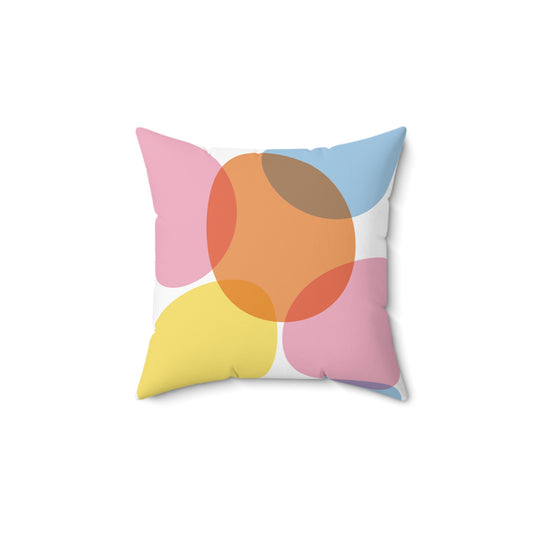 Coussin carré artistique moderne et coloré pour une décoration chaleureuse