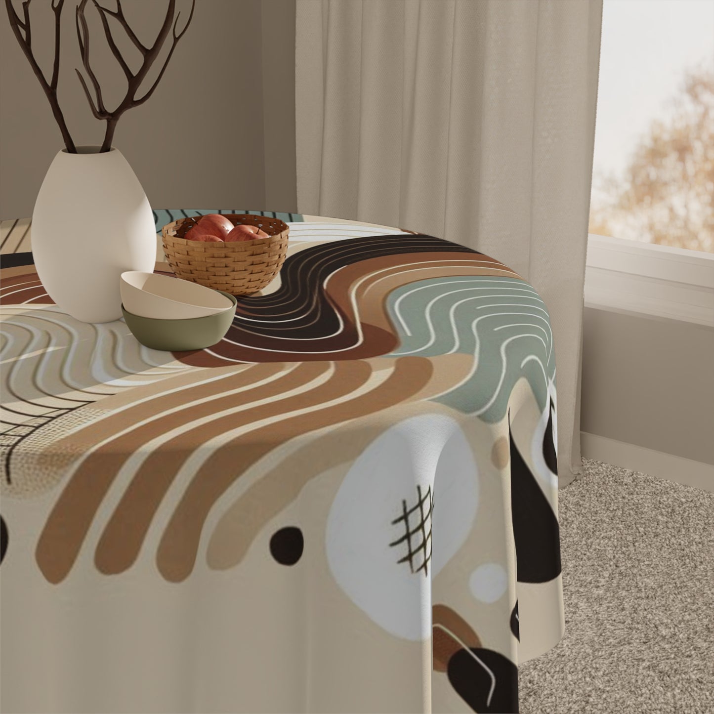 Abstract Boho Tablecloth - Earthy Decor for Home Gatherings