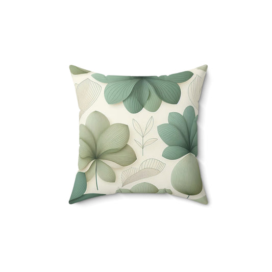 Coussin décoratif à motifs floraux botaniques – Design de verdure douce pour la décoration intérieure