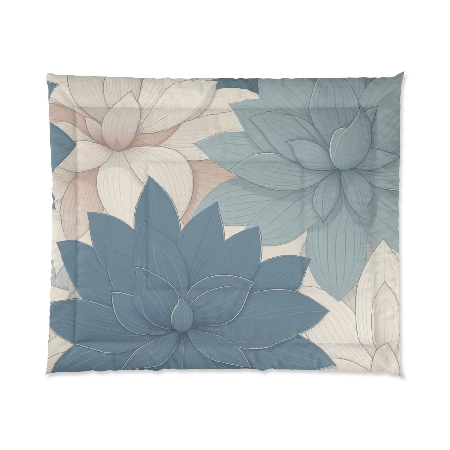 Elegant Floral Comforter - Cozy Bedding for Tranquil Spaces