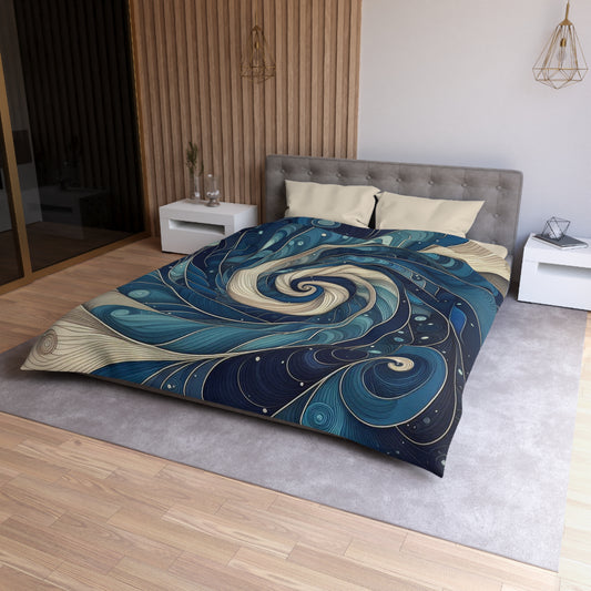 Swirling Galaxy Microfiber Duvet Cover - Cozy Bedroom Decor for Dreamers