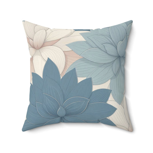 Botanical Spun Polyester Square Pillow - Tranquil Floral Decor for Home