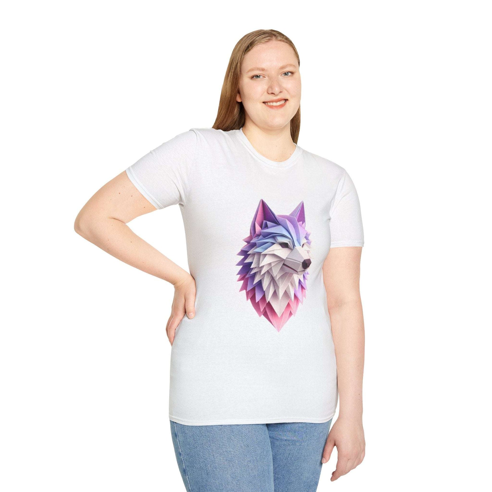 Geometric Wolf T-Shirt - Soft and Stylish, Perfect for Animal Lovers, Casual Outfits, Gifts, Statement Tees, Unique Apparel