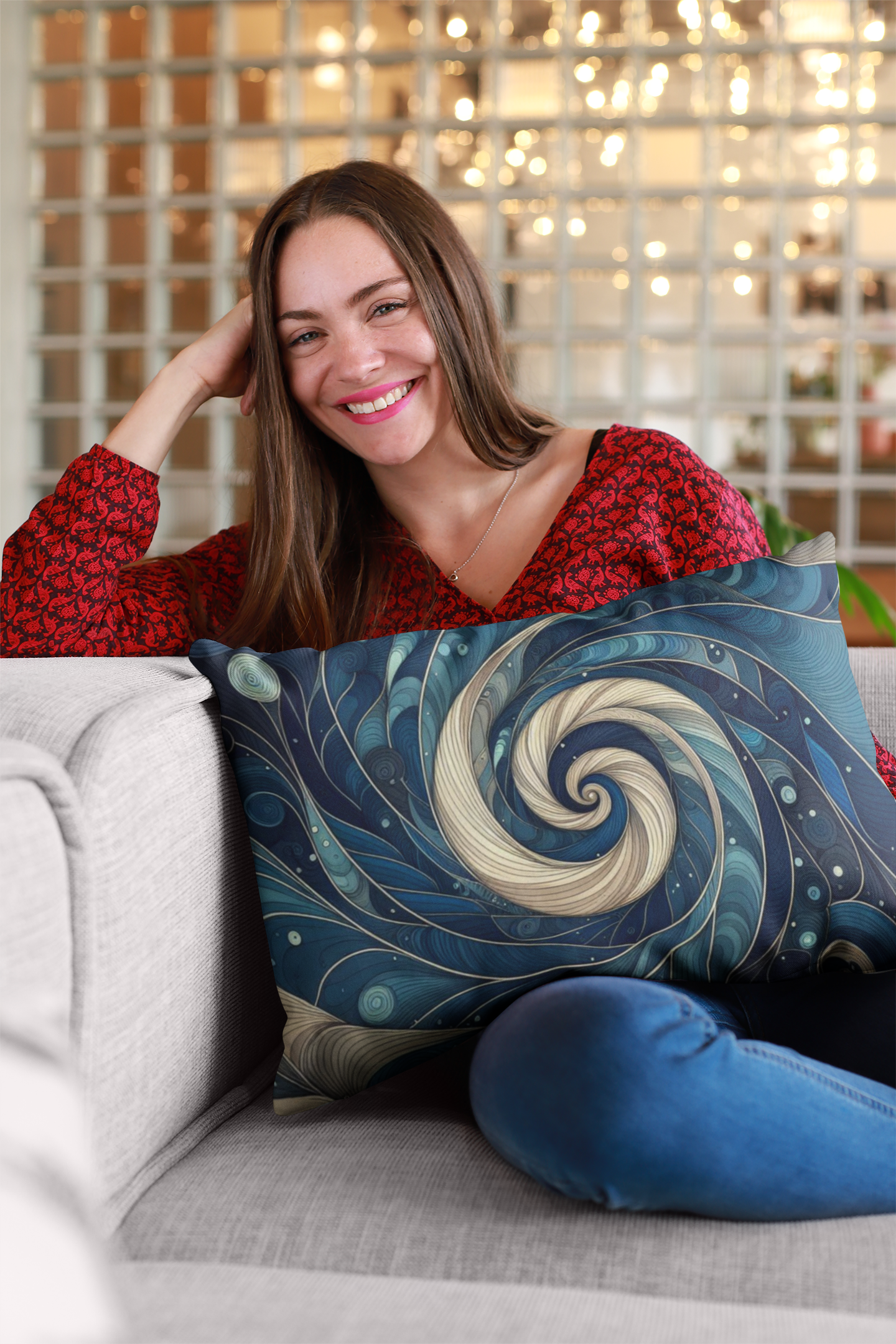 Swirling Galaxy Lumbar Pillow - Cozy Home Décor Accent