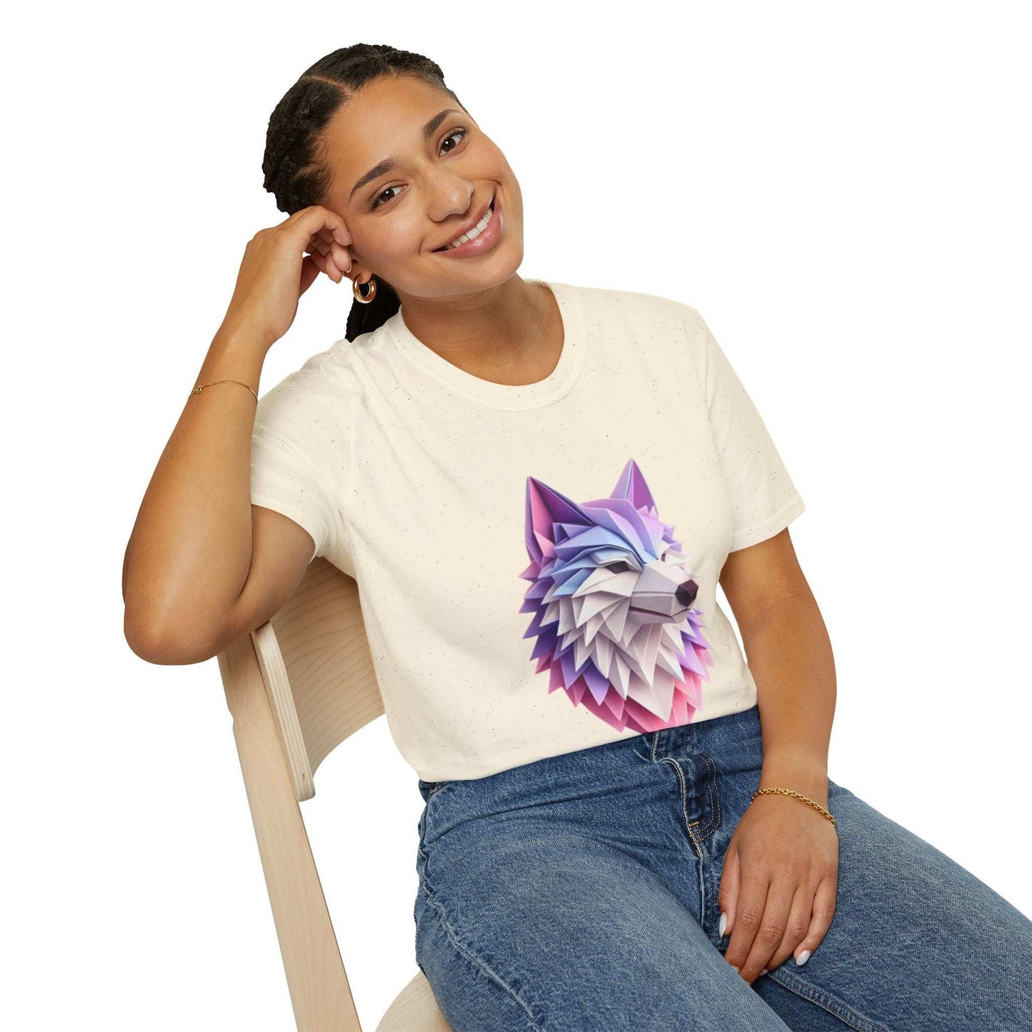 Geometric Wolf T-Shirt - Soft and Stylish, Perfect for Animal Lovers, Casual Outfits, Gifts, Statement Tees, Unique Apparel