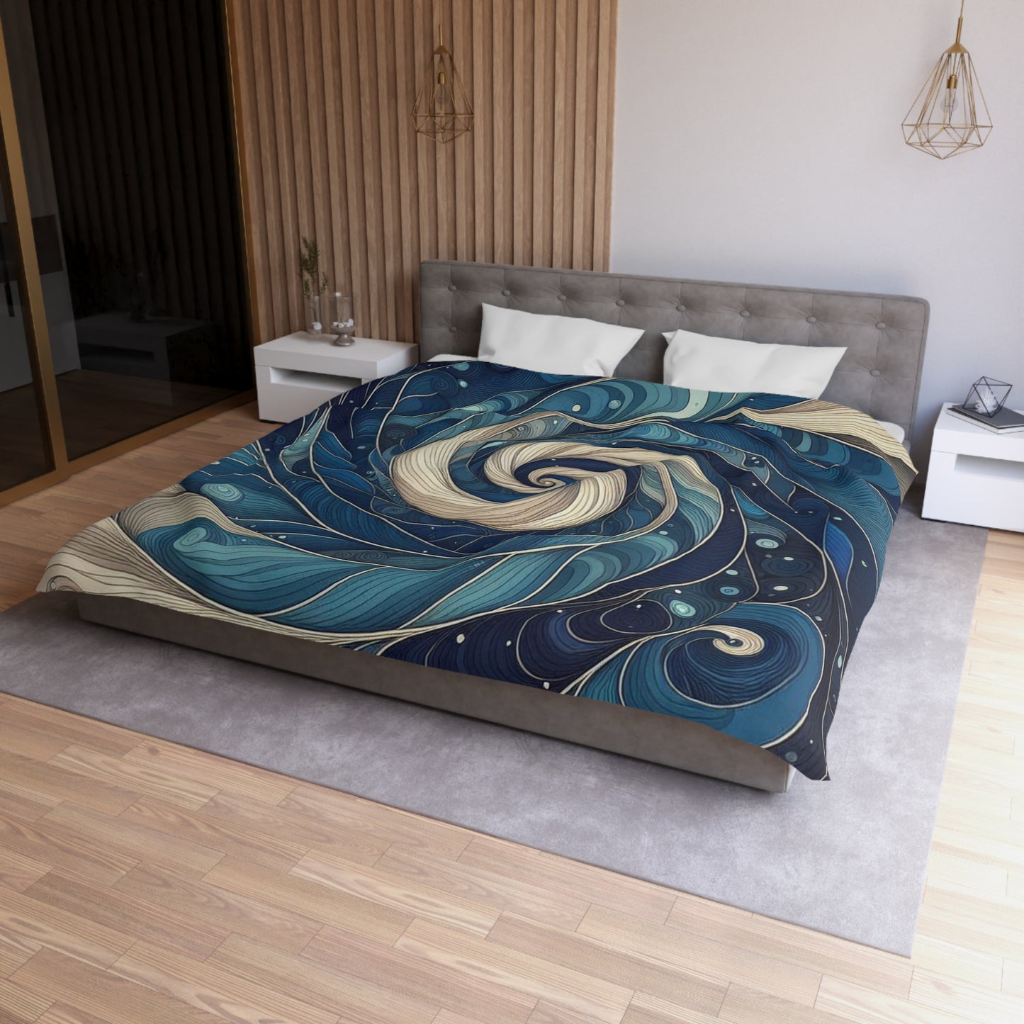 Housse de couette en microfibre Swirling Galaxy - Décoration de chambre confortable pour les rêveurs