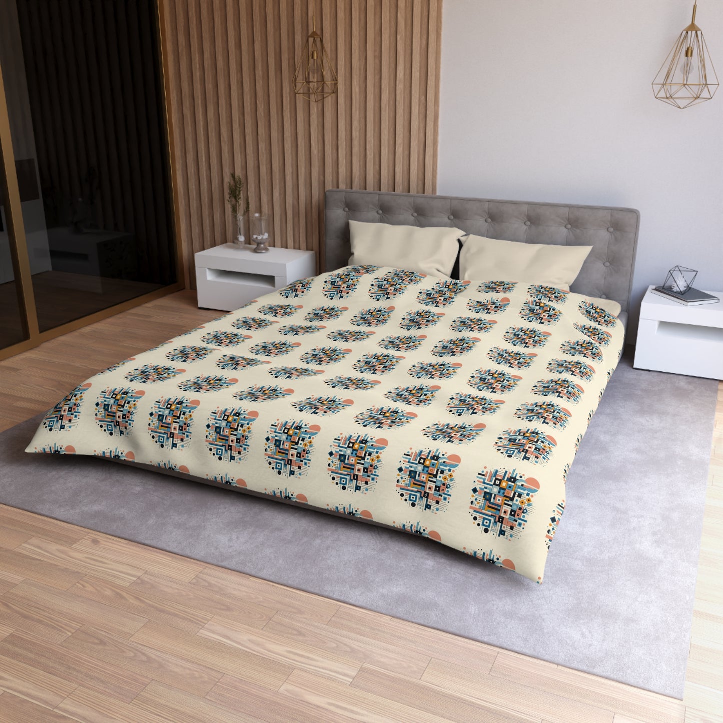 Housse de couette bohème en microfibre – Motif coloré pour une chambre douillette