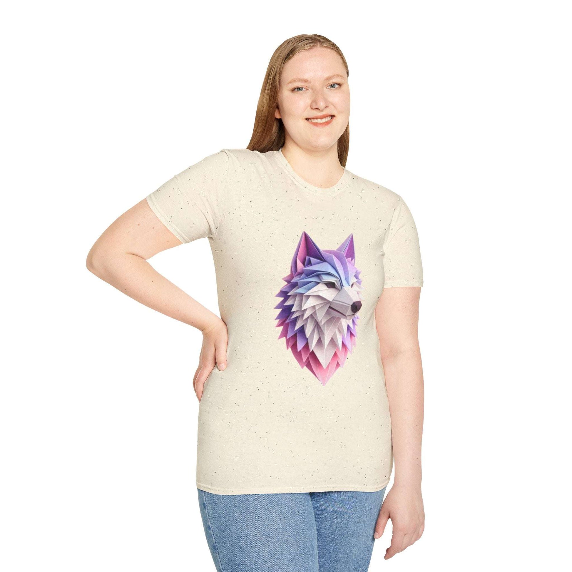 Geometric Wolf T-Shirt - Soft and Stylish, Perfect for Animal Lovers, Casual Outfits, Gifts, Statement Tees, Unique Apparel