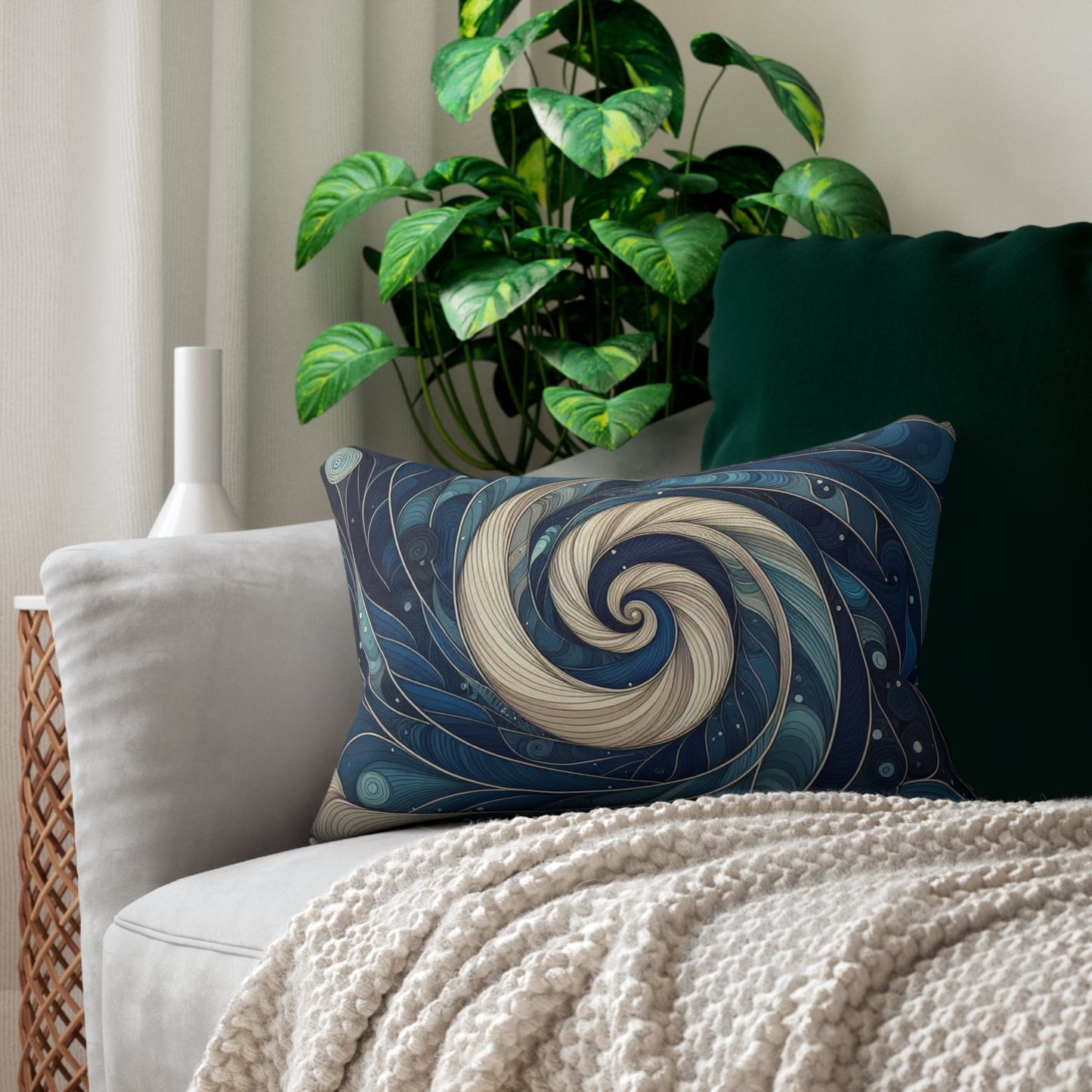 Swirling Galaxy Lumbar Pillow - Cozy Home Décor Accent